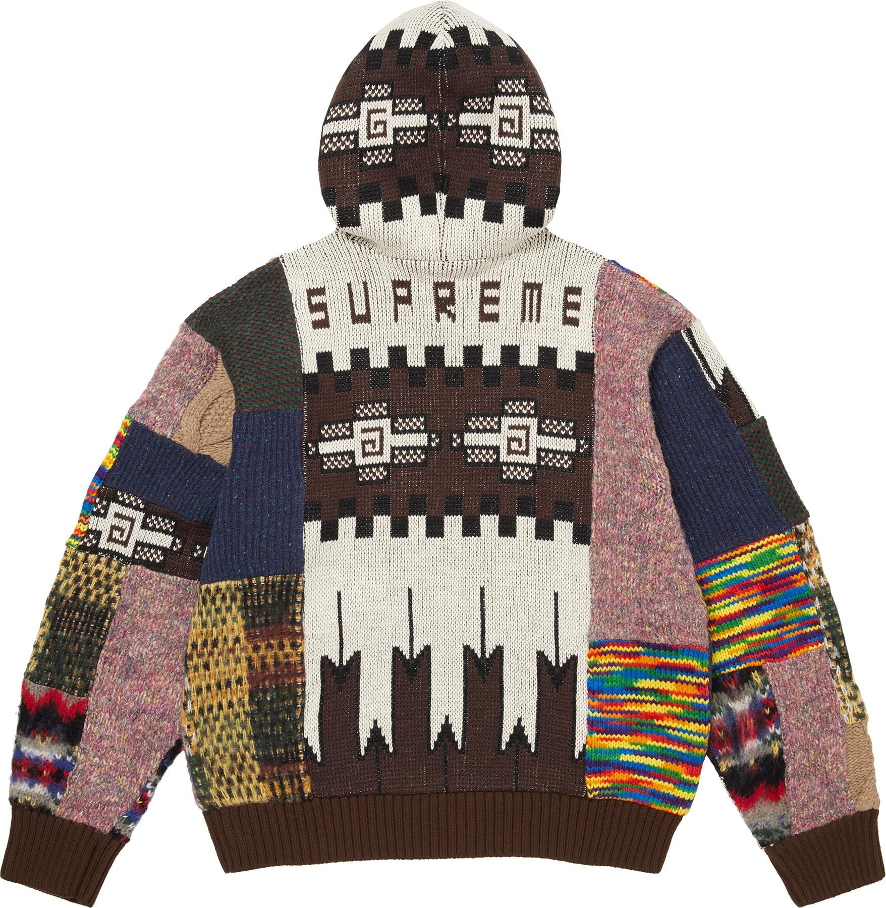 Patchwork Zip Up Hooded Sweater view 4